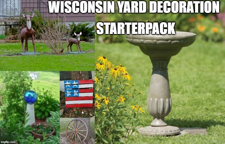 WISCONSIN YARD DECORATION; STARTERPACK | image tagged in wisconsin | made w/ Imgflip meme maker