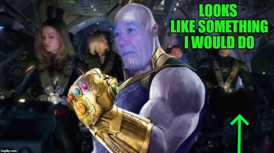 LOOKS LIKE SOMETHING I WOULD DO | image tagged in kewlew as thanos | made w/ Imgflip meme maker