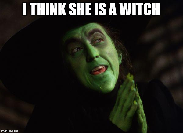 Wicked Witch West | I THINK SHE IS A WITCH | image tagged in wicked witch west | made w/ Imgflip meme maker