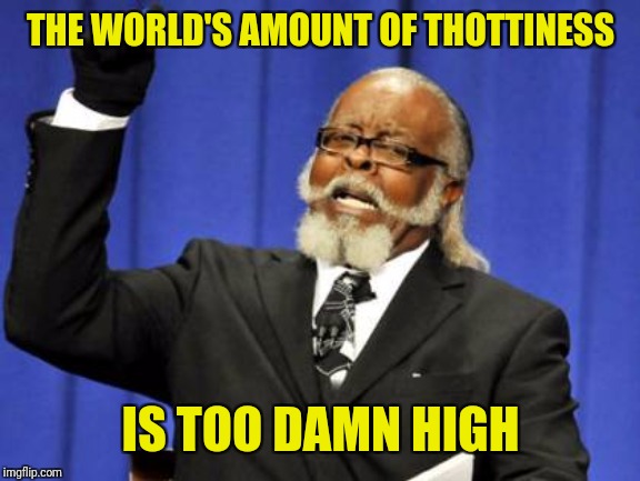 Too Damn High Meme | THE WORLD'S AMOUNT OF THOTTINESS IS TOO DAMN HIGH | image tagged in memes,too damn high | made w/ Imgflip meme maker