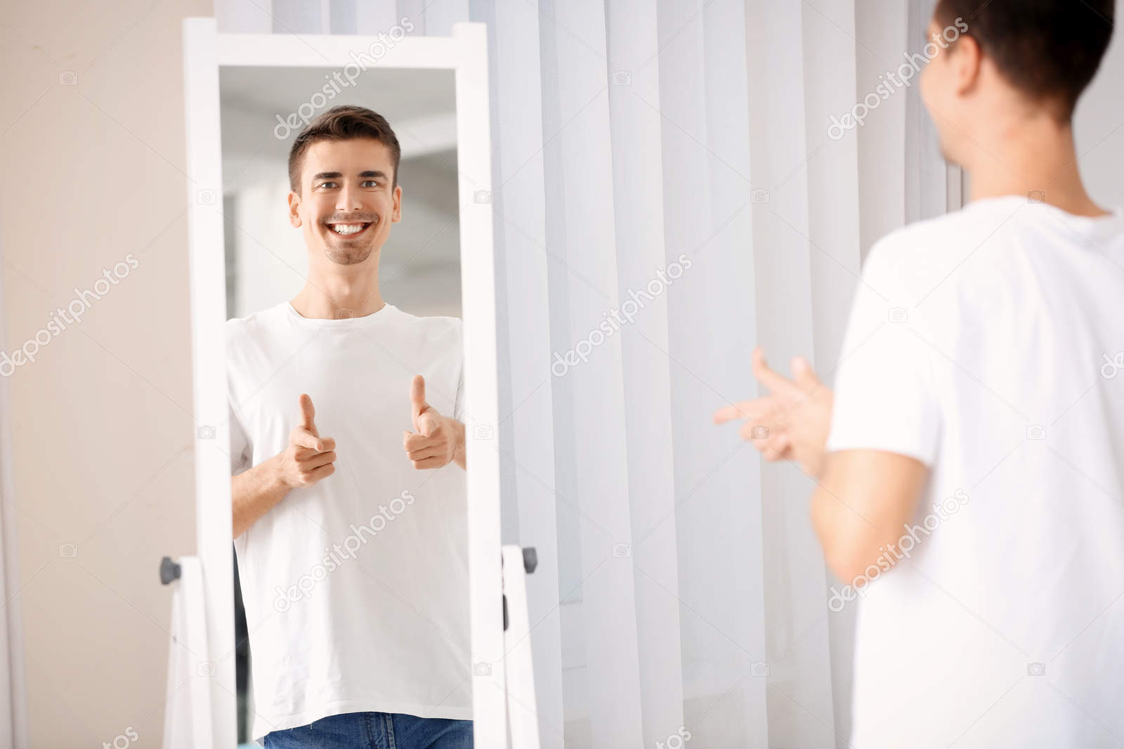 High Quality Thumbs up mirror Blank Meme Template