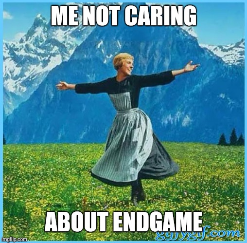 This is me not caring | ME NOT CARING ABOUT ENDGAME | image tagged in this is me not caring | made w/ Imgflip meme maker