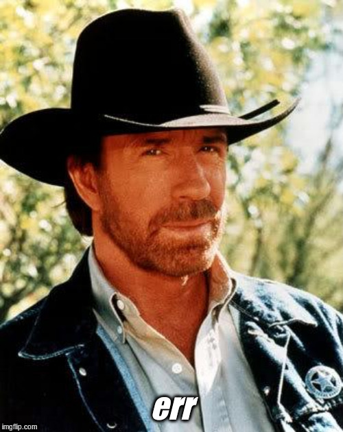 Chuck Norris Meme | err | image tagged in memes,chuck norris | made w/ Imgflip meme maker