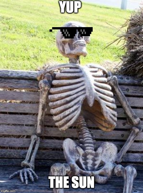 Waiting Skeleton | YUP; THE SUN | image tagged in memes,waiting skeleton | made w/ Imgflip meme maker