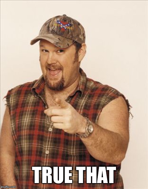 Larry The Cable Guy | TRUE THAT | image tagged in larry the cable guy | made w/ Imgflip meme maker