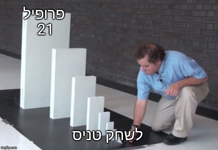 Domino Effect | פרופיל 21; לשחק טניס | image tagged in domino effect | made w/ Imgflip meme maker