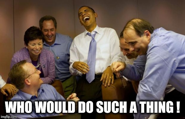 And then I said Obama Meme | WHO WOULD DO SUCH A THING ! | image tagged in memes,and then i said obama | made w/ Imgflip meme maker