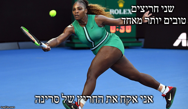 שני חריצים טובים יותר מאחד אני אקח את החריץ של סרינה | made w/ Imgflip meme maker