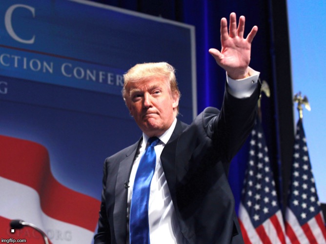 Trump Waving | . | image tagged in trump waving | made w/ Imgflip meme maker