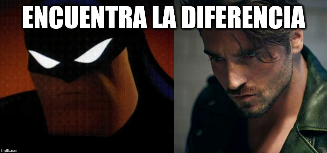 Diferencia entre Batman y el cantante cántabro David Bustamante | ENCUENTRA LA DIFERENCIA | image tagged in memes,funny,funny memes,batman,david bustamante,spanish | made w/ Imgflip meme maker
