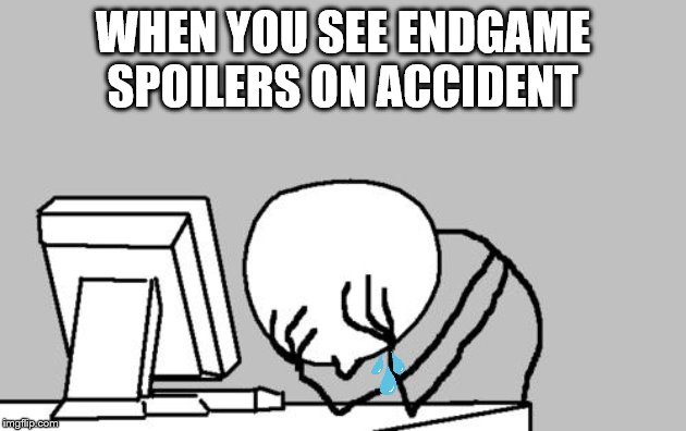 Computer Guy Facepalm Meme | WHEN YOU SEE ENDGAME SPOILERS ON ACCIDENT | image tagged in memes,computer guy facepalm | made w/ Imgflip meme maker