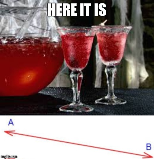 HERE IT IS | image tagged in fruit punch,parallel lines | made w/ Imgflip meme maker