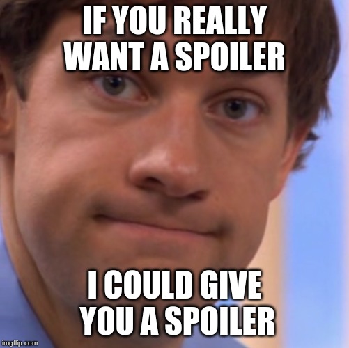 Welp Jim face | IF YOU REALLY WANT A SPOILER I COULD GIVE YOU A SPOILER | image tagged in welp jim face | made w/ Imgflip meme maker