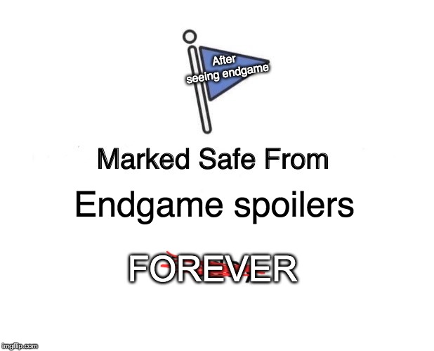 Marked Safe From Meme | After seeing endgame; Endgame spoilers; FOREVER | image tagged in memes,marked safe from | made w/ Imgflip meme maker