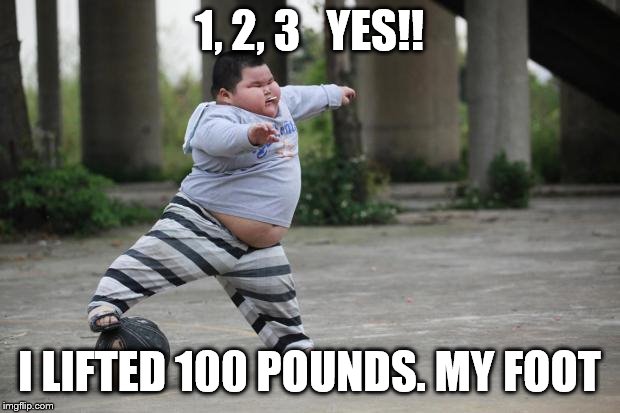 Soccer | 1, 2, 3   YES!! I LIFTED 100 POUNDS. MY FOOT | image tagged in soccer | made w/ Imgflip meme maker