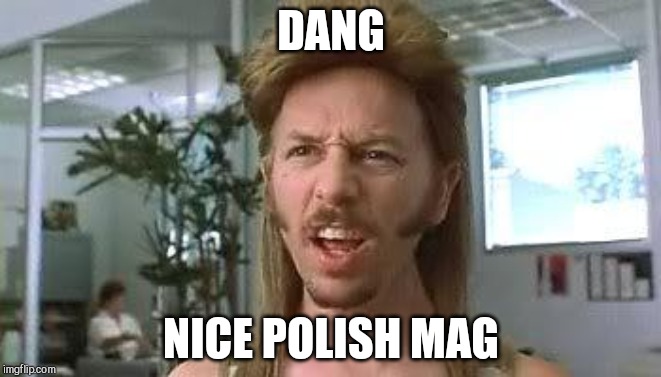 joe dirt dang | DANG; NICE POLISH MAG | image tagged in joe dirt dang | made w/ Imgflip meme maker