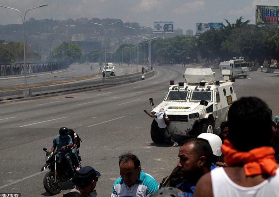 High Quality Venezuela protesters run over Blank Meme Template