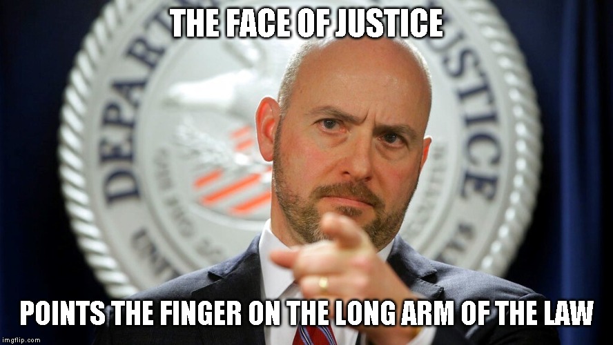 THE FACE OF JUSTICE; POINTS THE FINGER ON THE LONG ARM OF THE LAW | made w/ Imgflip meme maker