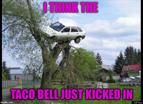Secure Parking Meme | I THINK THE; TACO BELL JUST KICKED IN | image tagged in memes,secure parking,farts,blast,taco bell,holy shit | made w/ Imgflip meme maker