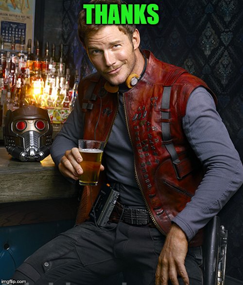 Starlord approves | THANKS | image tagged in starlord approves | made w/ Imgflip meme maker