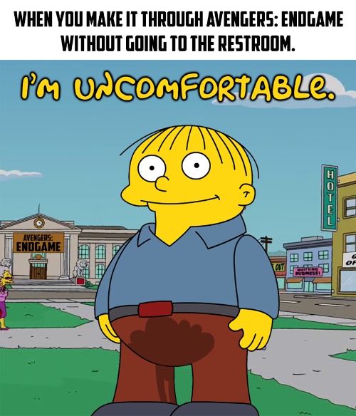 He Doesn't Regret A Thing | image tagged in avengers endgame,ralph wiggum,the simpsons,movie,avengers,uncomfortable | made w/ Imgflip meme maker