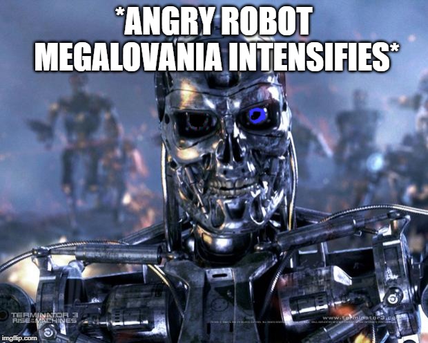 Terminator Robot T-800 | *ANGRY ROBOT MEGALOVANIA INTENSIFIES* | image tagged in terminator robot t-800 | made w/ Imgflip meme maker