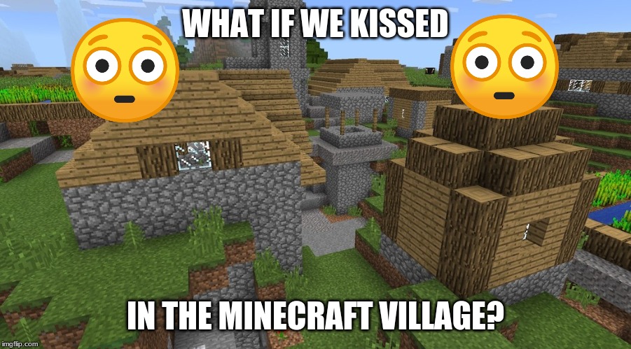 what if we kissed | WHAT IF WE KISSED; IN THE MINECRAFT VILLAGE? | image tagged in dank memes,memes,funny,funny memes,shitpost | made w/ Imgflip meme maker