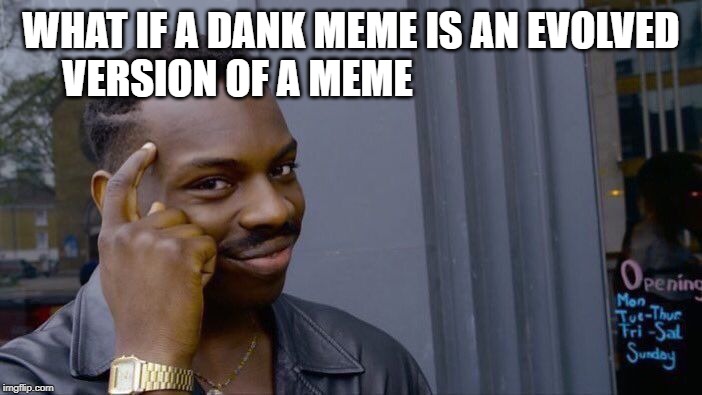 Roll Safe Think About It | WHAT IF A DANK MEME IS AN EVOLVED VERSION OF A MEME | image tagged in memes,roll safe think about it | made w/ Imgflip meme maker