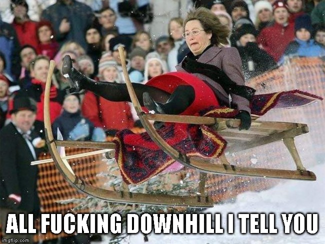 ALL FUCKING DOWNHILL I TELL YOU | made w/ Imgflip meme maker