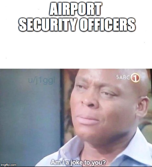 AIRPORT SECURITY OFFICERS | image tagged in am i a joke to you | made w/ Imgflip meme maker