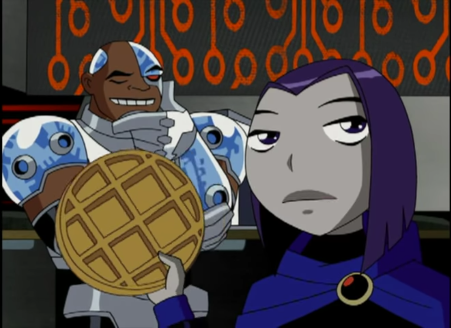 High Quality Evil beware, we have waffles Blank Meme Template