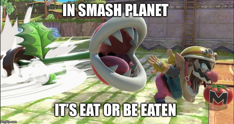 Is it ok for me to make a meme month, guys? I just gonna make one anyway (National geographic meme month: May 2 - June 2) | IN SMASH PLANET; IT’S EAT OR BE EATEN | image tagged in the food chain,smash bros,super smash bros,super smash bros ultimate,piranha plant | made w/ Imgflip meme maker