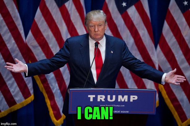Donald Trump | I CAN! | image tagged in donald trump | made w/ Imgflip meme maker