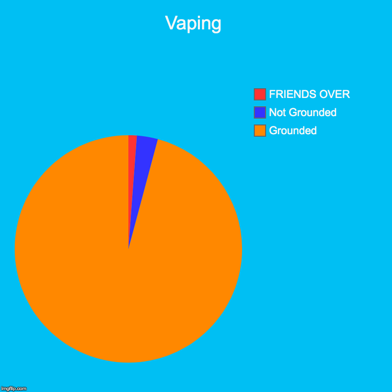 Vaping | Grounded, Not Grounded, FRIENDS OVER | image tagged in charts,pie charts | made w/ Imgflip chart maker