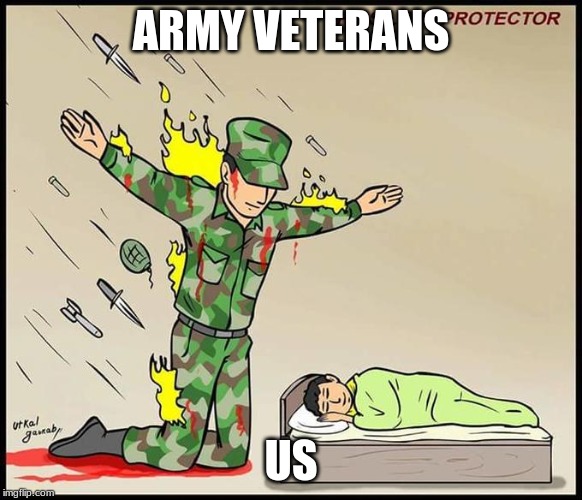 we need to help | ARMY VETERANS; US | image tagged in the silent protector | made w/ Imgflip meme maker