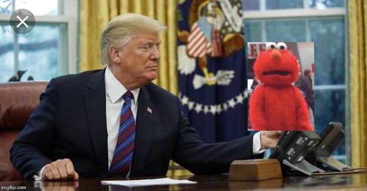 Somebody with photoshop pls redo | image tagged in elmo,donald trump | made w/ Imgflip meme maker