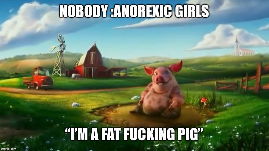 NOBODY
:ANOREXIC GIRLS; “I’M A FAT FUCKING PIG” | made w/ Imgflip meme maker