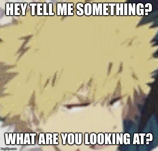 HEY TELL ME SOMETHING? WHAT ARE YOU LOOKING AT? | image tagged in what do we want | made w/ Imgflip meme maker
