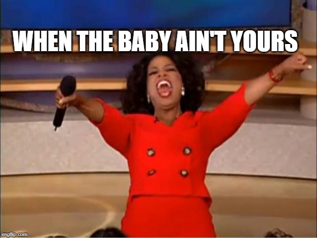 Oprah You Get A | WHEN THE BABY AIN'T YOURS | image tagged in memes,oprah you get a | made w/ Imgflip meme maker