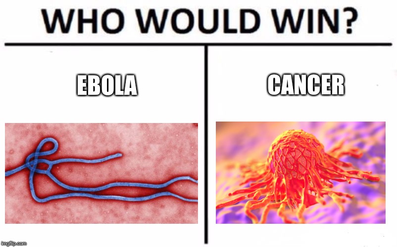 Who Would Win? | EBOLA; CANCER | image tagged in memes,who would win | made w/ Imgflip meme maker