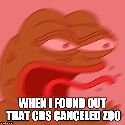 REEEEEEEEEEEEEEEEEEEEEE | WHEN I FOUND OUT THAT CBS CANCELED ZOO | image tagged in reeeeeeeeeeeeeeeeeeeeee | made w/ Imgflip meme maker