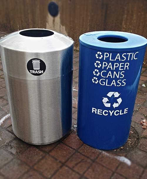 Trash and recycle bins Blank Meme Template