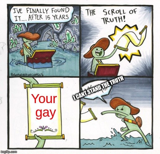 The Scroll Of Truth | I CANT STAND THE TRUTH; Your gay | image tagged in memes,the scroll of truth | made w/ Imgflip meme maker