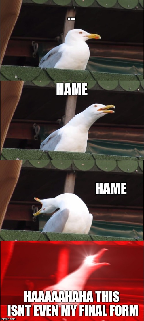 Inhaling Seagull Meme | ... HAME; HAME; HAAAAAHAHA THIS ISNT EVEN MY FINAL FORM | image tagged in memes,inhaling seagull | made w/ Imgflip meme maker