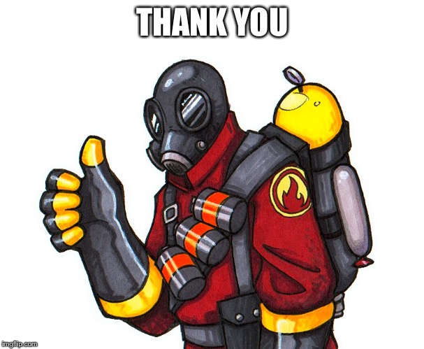 pyro approval | THANK YOU | image tagged in pyro approval | made w/ Imgflip meme maker