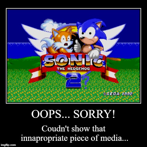 Sonic Censorship | image tagged in funny,demotivationals | made w/ Imgflip demotivational maker