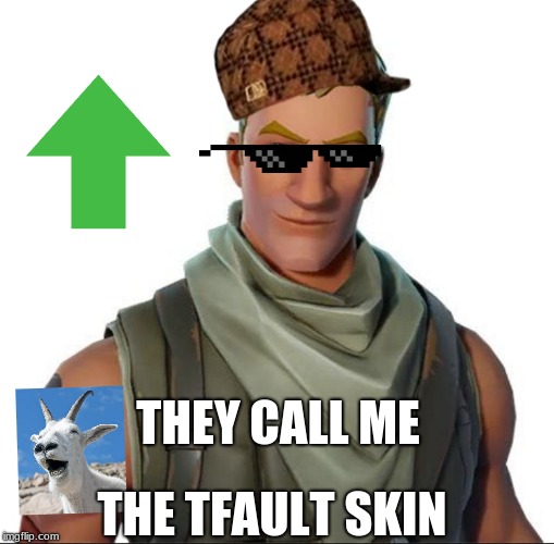 Default Skin | THEY CALL ME; THE TFAULT SKIN | image tagged in default skin | made w/ Imgflip meme maker