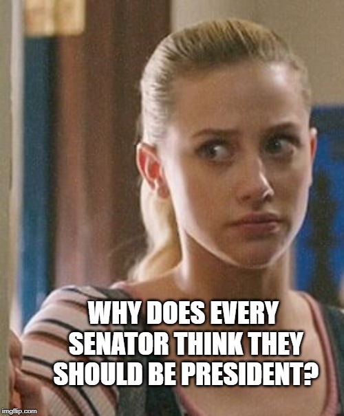 betty cooper wonders | WHY DOES EVERY SENATOR THINK THEY SHOULD BE PRESIDENT? | image tagged in betty cooper wonders | made w/ Imgflip meme maker