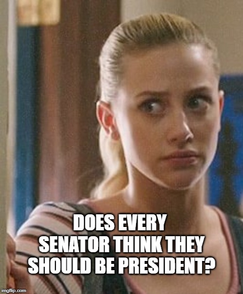 betty cooper wonders | DOES EVERY SENATOR THINK THEY SHOULD BE PRESIDENT? | image tagged in betty cooper wonders,memes | made w/ Imgflip meme maker