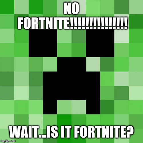 Scumbag Minecraft Meme | NO FORTNITE!!!!!!!!!!!!!!! WAIT...IS IT FORTNITE? | image tagged in memes,scumbag minecraft | made w/ Imgflip meme maker